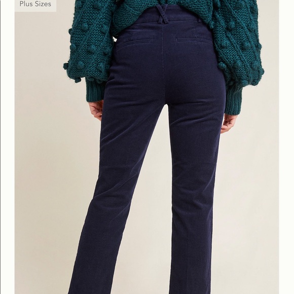 NWT ANTHROPOLOGIE CORDUROY CROPPED FLARE TROUSERS - Picture 5 of 6